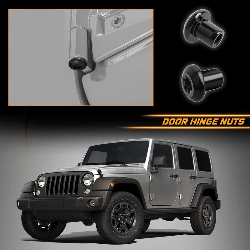 NDRUSH Door Hinge Nuts Anti-Rust Hinge Lock Compatible with Jeep Wrangler JK 2007-2018 - Image 4